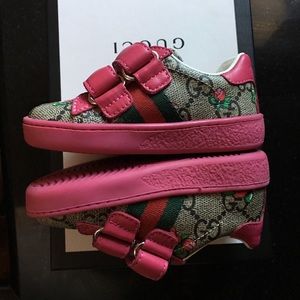 GIRLS GUCCI “GG” ROSEBUD SHOES